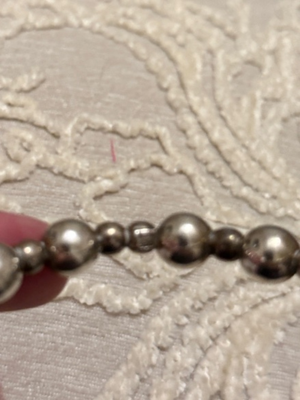 Sterling Silver Bead Bangle Bracelet - Silver - Picture 2 of 6